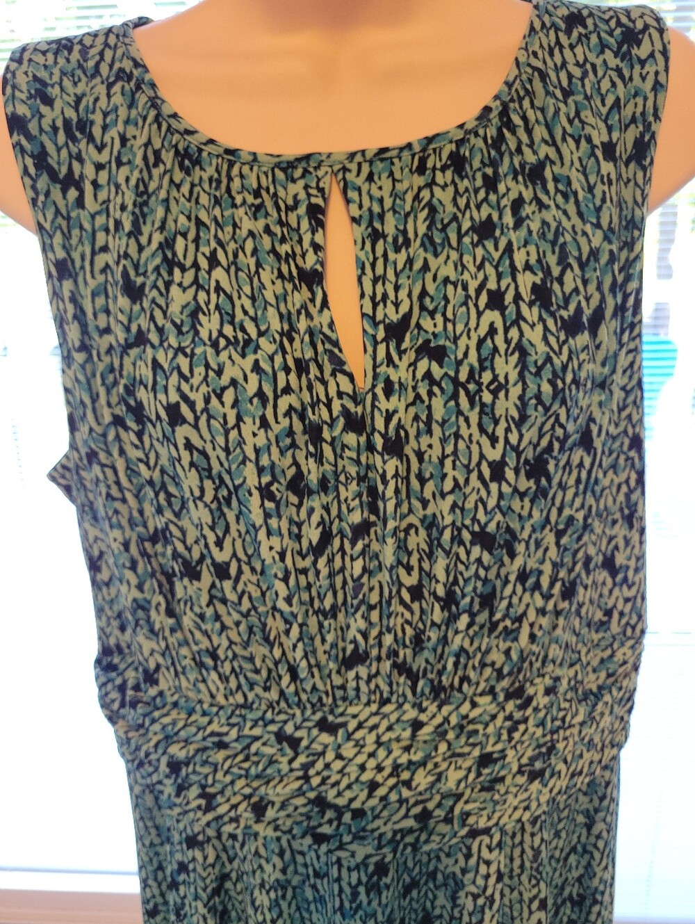 Danny & Nicole Aqua/Blue Print Dress